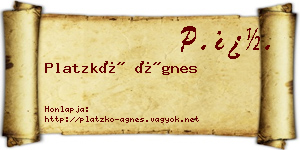Platzkó Ágnes névjegykártya